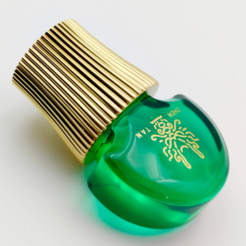 Elegante retenção exclusiva de garrafas de cabeça de cristal verde para embalagens de luxo